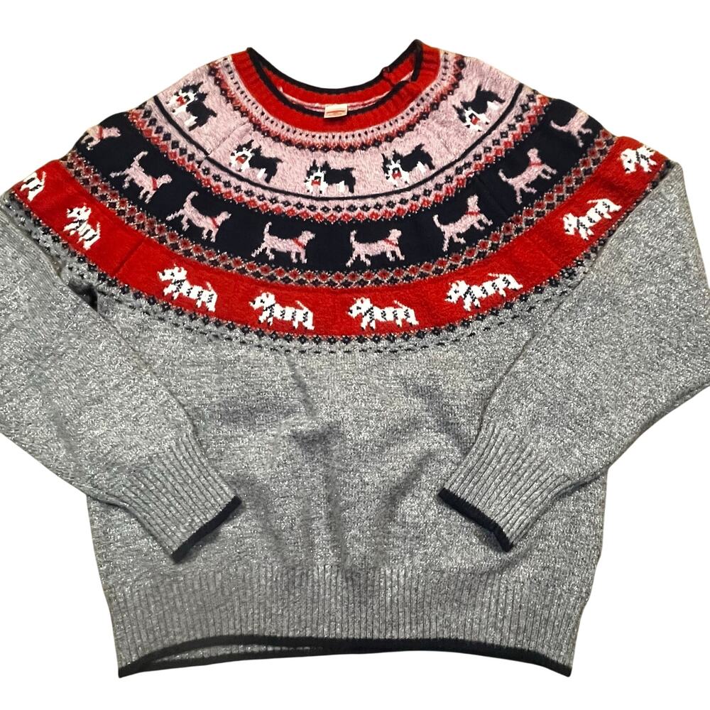 Ugly Christmas Dog Sweater Fair Isle Winter Holiday Knit Youth Large 12-14‎
